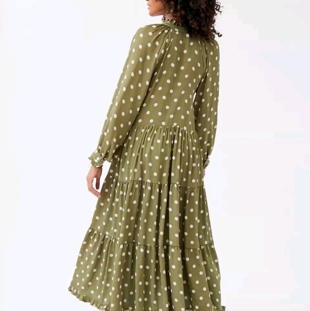 Sister Jane Envy Tiered Ruffle Maxi Dress XS Polka Dots EUC - Picture 2 of 9
